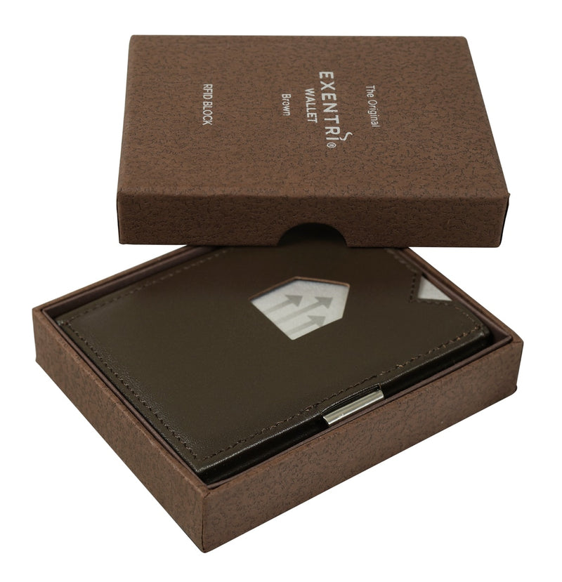 EXENTRI Wallet Brown - mit RFID-Schutz - Exentri Wallets - Smart Wallet