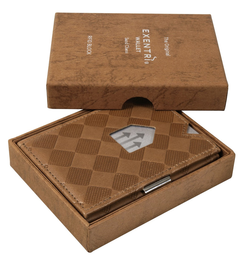 EXENTRI Wallet Sand Chess - mit RFID-Schutz - Exentri Wallets - Smart Wallet